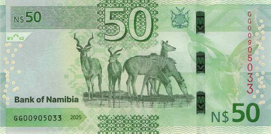Namibia p22a 50 Dollar 2025